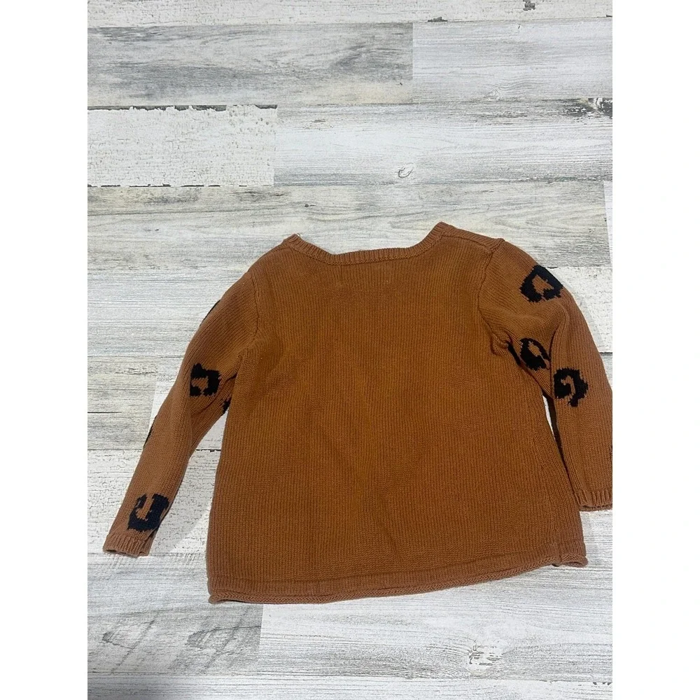 Old‎ Navy Sweater Toddler 3T Brown Leopard Print Pullover EUC